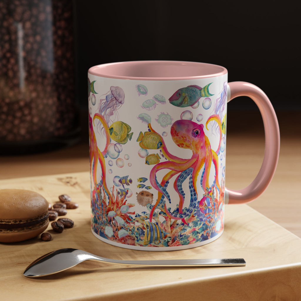 Coffee Mug | Colorful Octopus Accent Mug 11/15oz