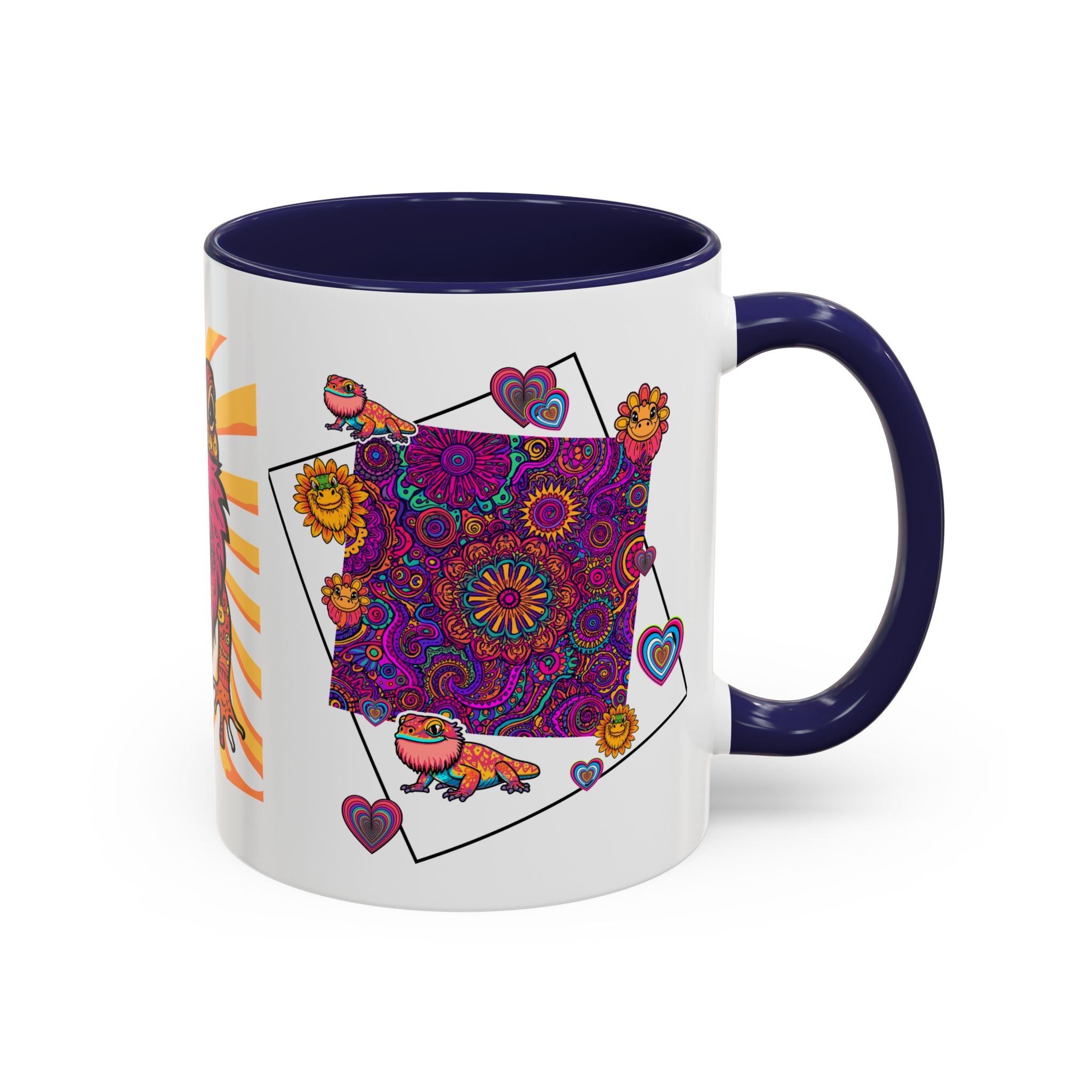 Coffee Mug | Psychedelic Lizards Accent Ceramic Mug