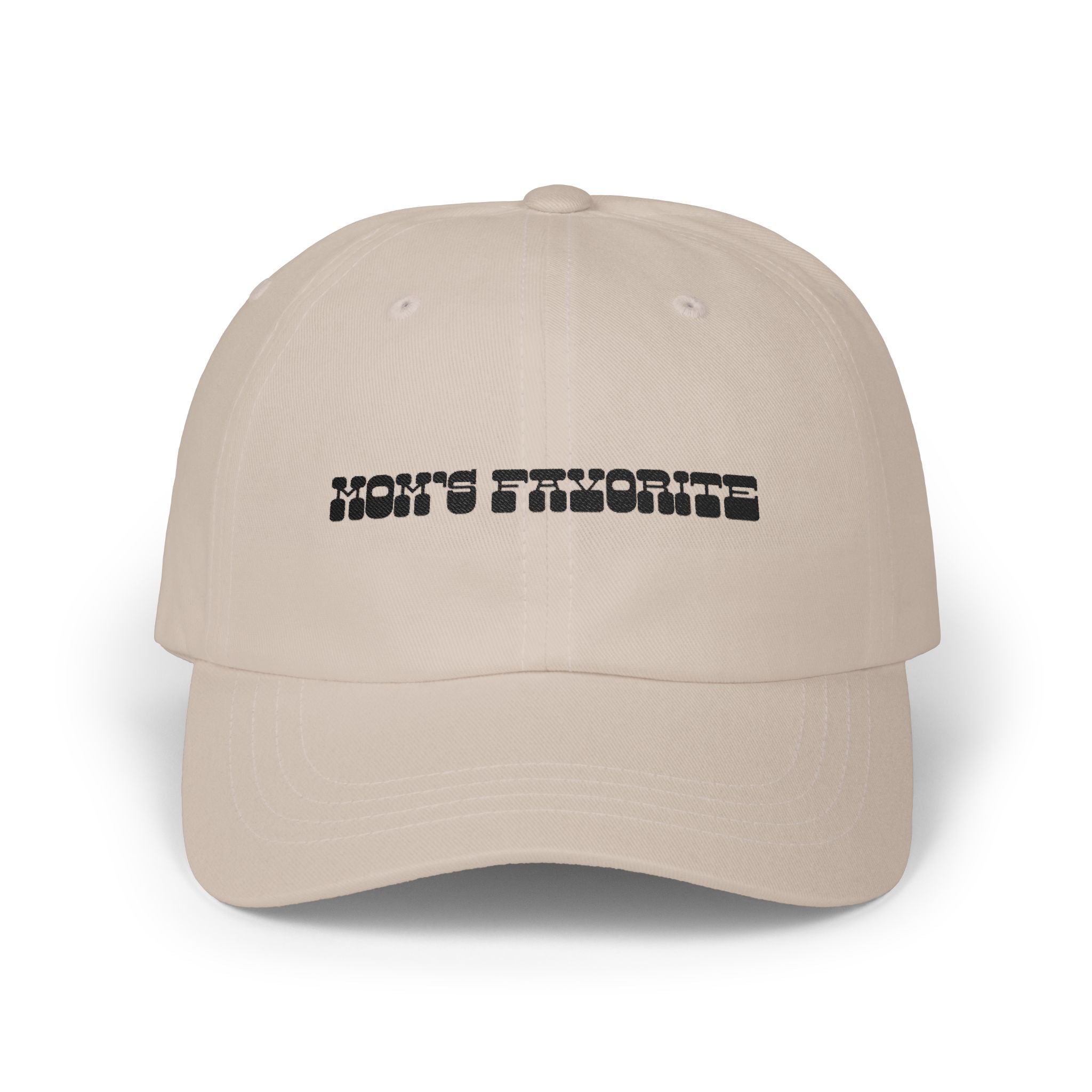 Hat | Dad Cap with Embroidered Text 'Mom's Favorite' Cap