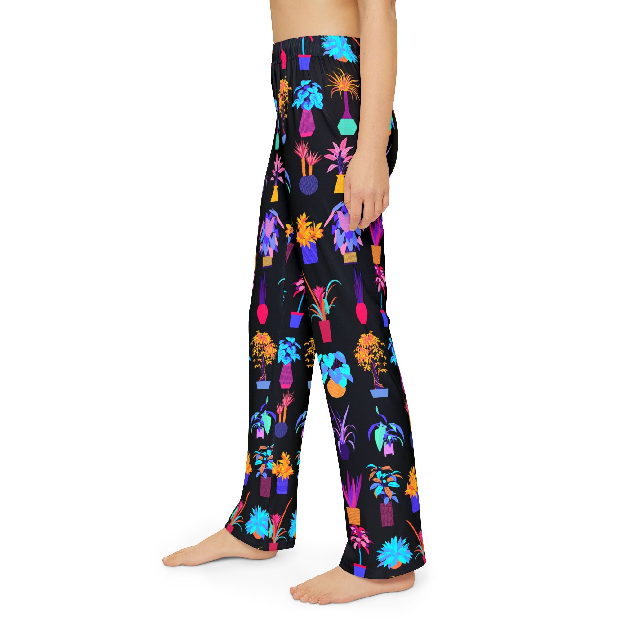Pajama Pants | Neon Potted Plants Children & Youth Lounge Wear