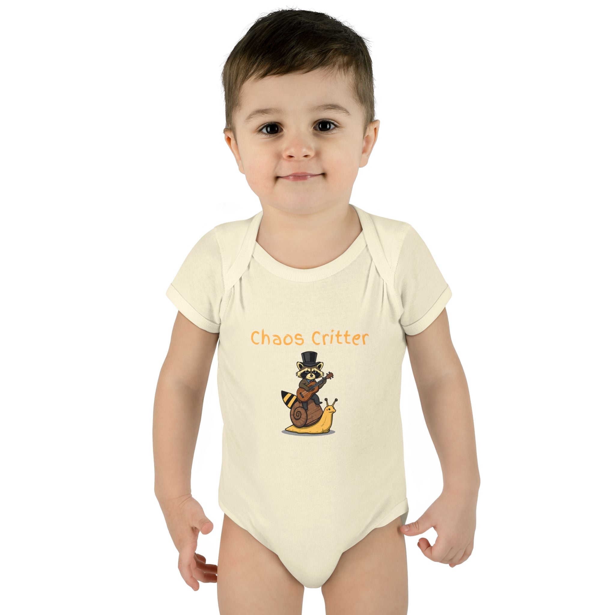Baby Bodysuit | 'Chaos Critter' Playful Racoon Baby Onesie