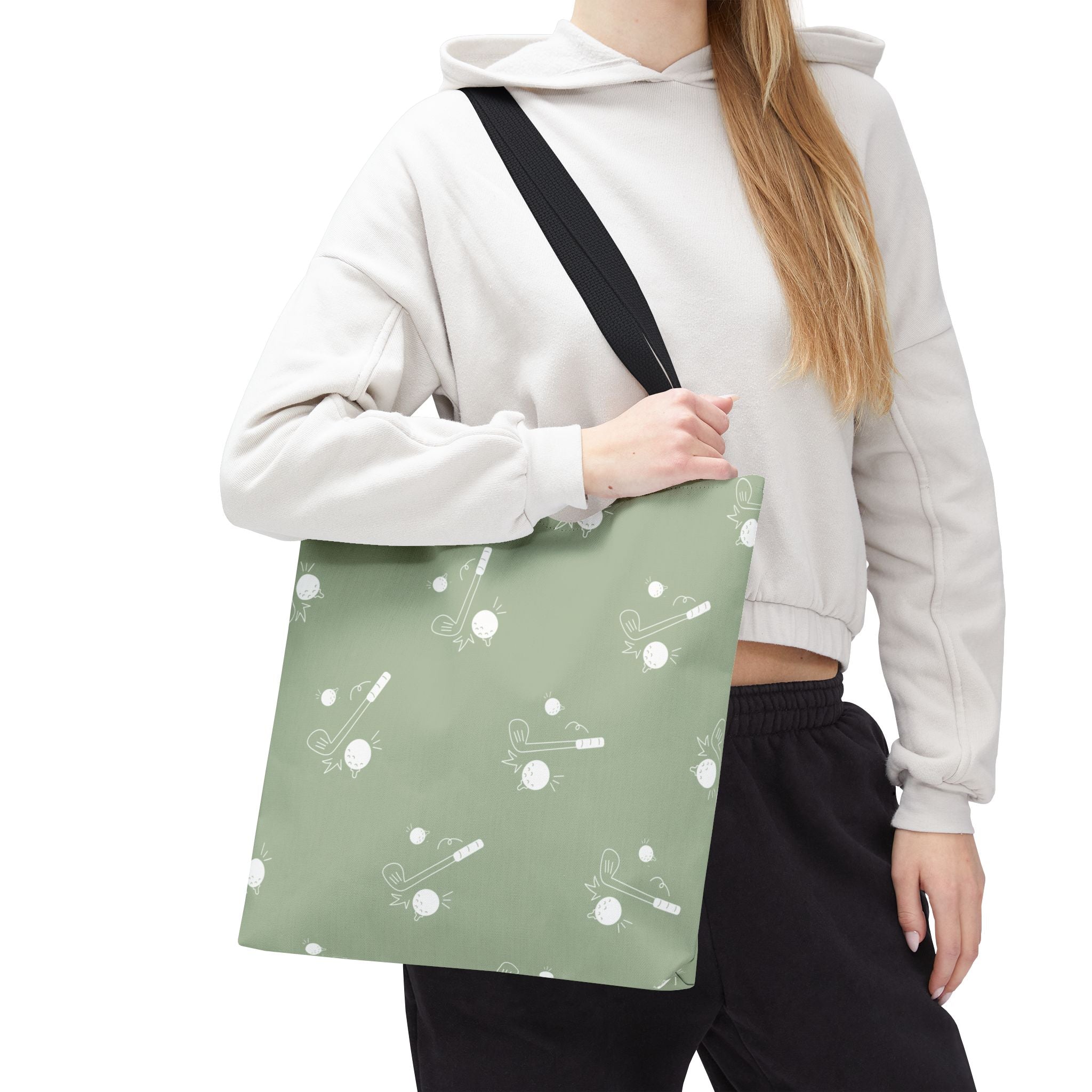 Tote Bag | Sage Green and Golf Pattern Shoulder Bag