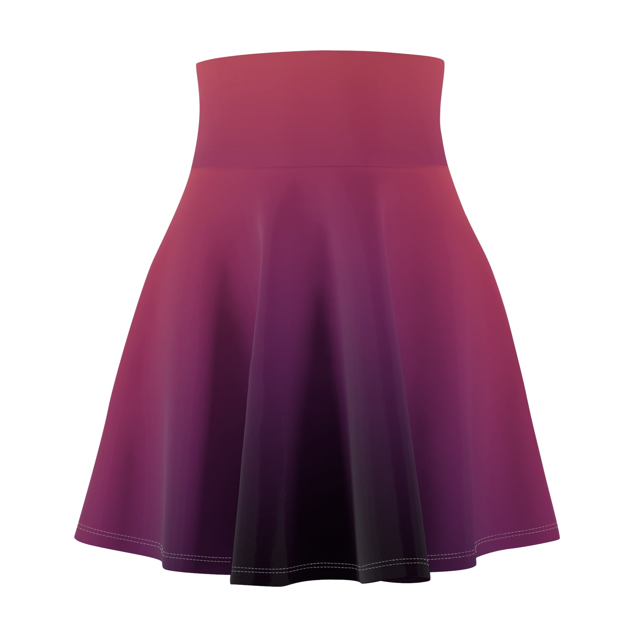 Women's Skater Skirt | Ombre Pink to Deep Plum Flared A-line Fashion