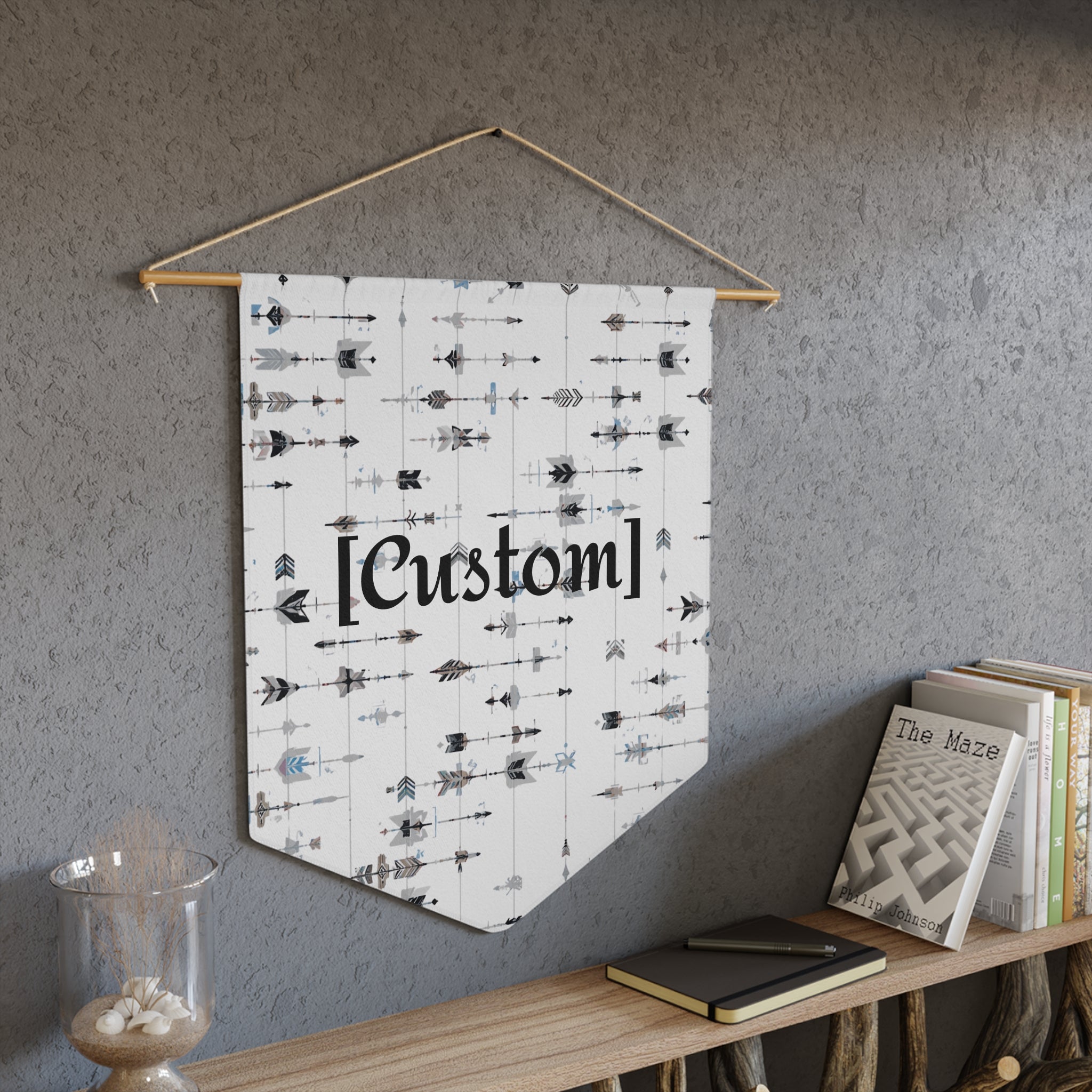 Pennant Banner | Personalized Arrow Pattern Wall Flag for Nursery, Office, or Dorm Décor