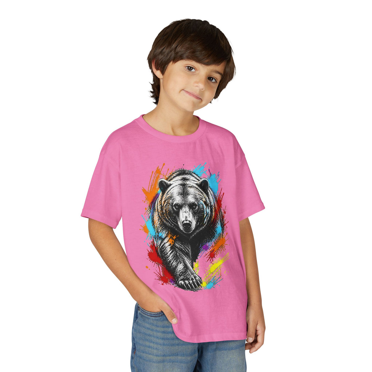 Color Splash Kodiak Bear T-Shirt for Children