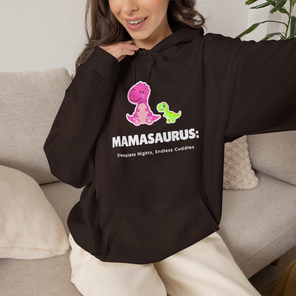 Pink Mama Dino with Baby Hoodie