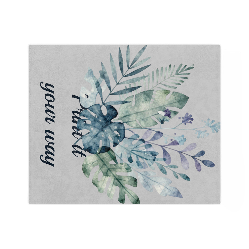 Customizable Watercolor Botanical Microfiber Throw