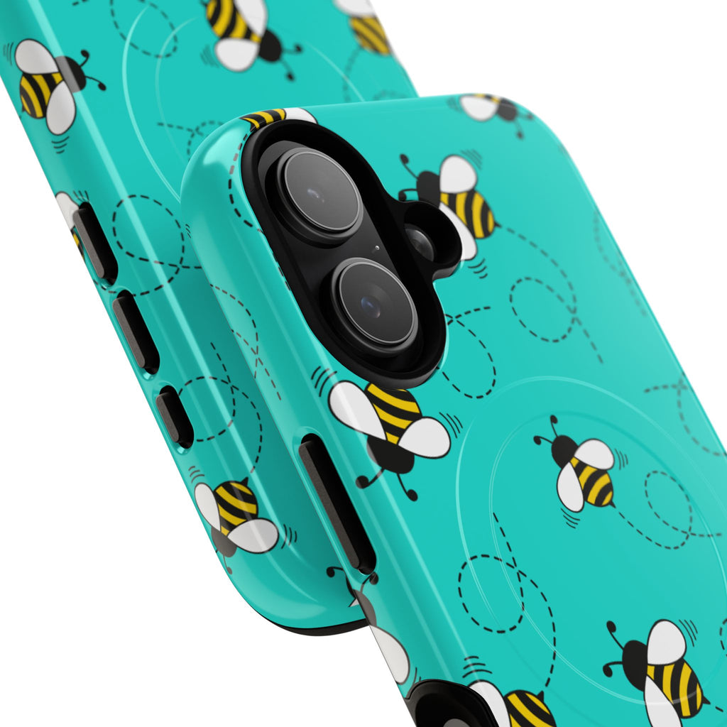 Phone Case | Cute Turquoise Bumblebee Tough Magnetic Phone Case