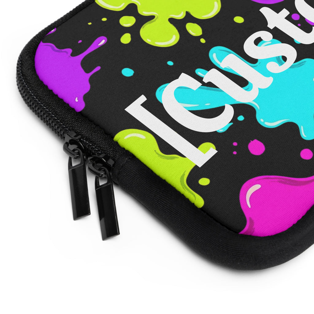 Laptop Sleeve | Personalized Neon Paint Splat Protective Case