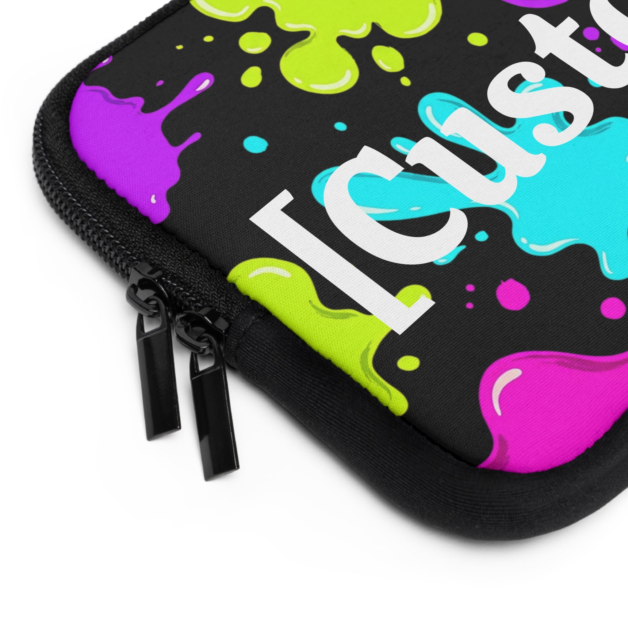 Laptop Sleeve | Personalized Neon Paint Splat Protective Case