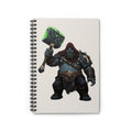 Journal | Fantasy RPG Journal Warrior with Glowing Warhammer Spiral Notebook