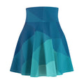 Women's Skater Skirt | Teal Polygon Print Skirt