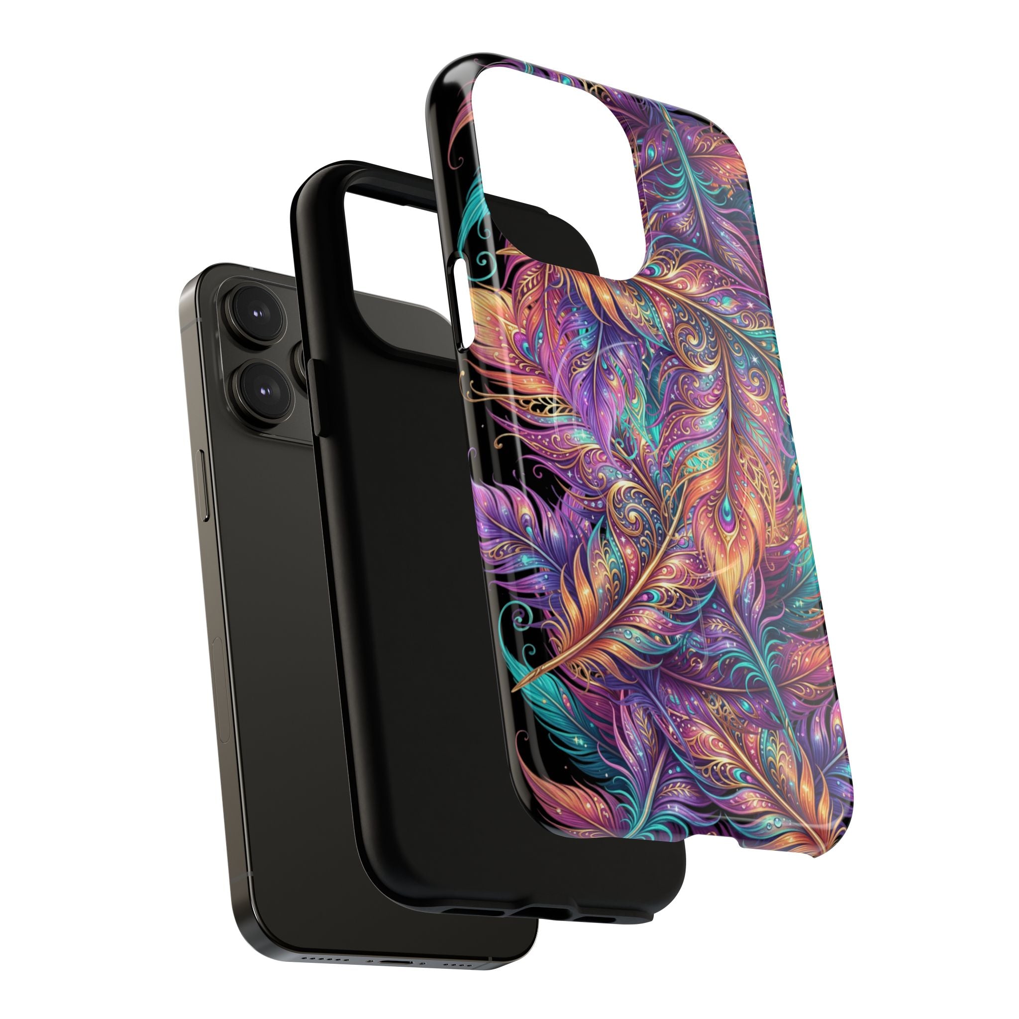 Phone Case | Colorful Feather Art Magnetic Tough Phone Cover