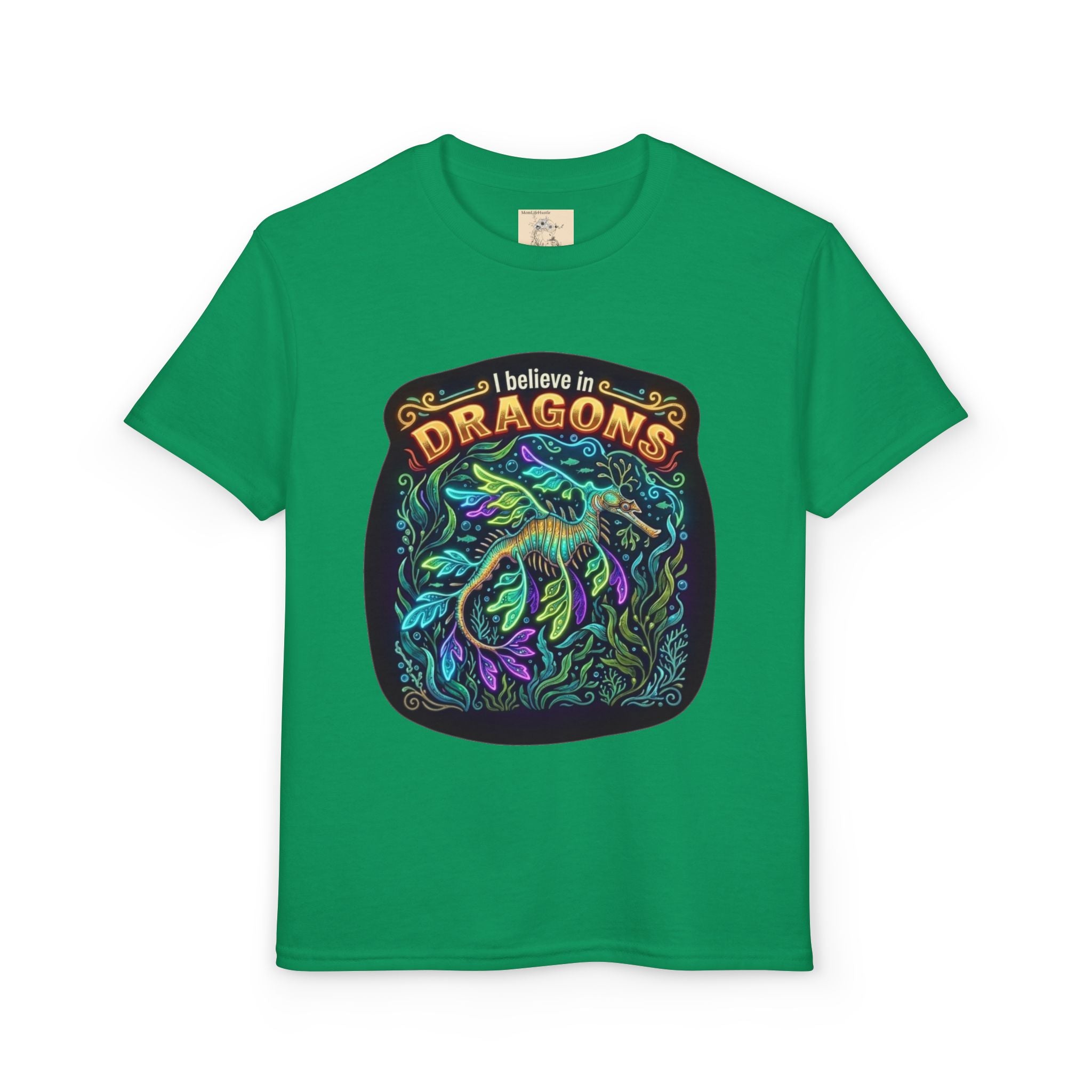 T-Shirt | 'I Believe in Dragons' Colorful Dragon Graphic Youth Tee