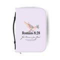 Bible Cover | Romans 8:28 Scripture Dove with Olive Branch Zippered Case