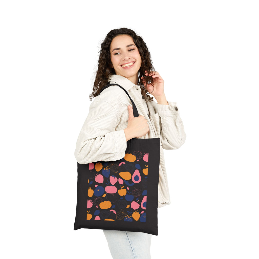 Tote Bag | Abstract Fruit Pattern Canvas Grocery Tote