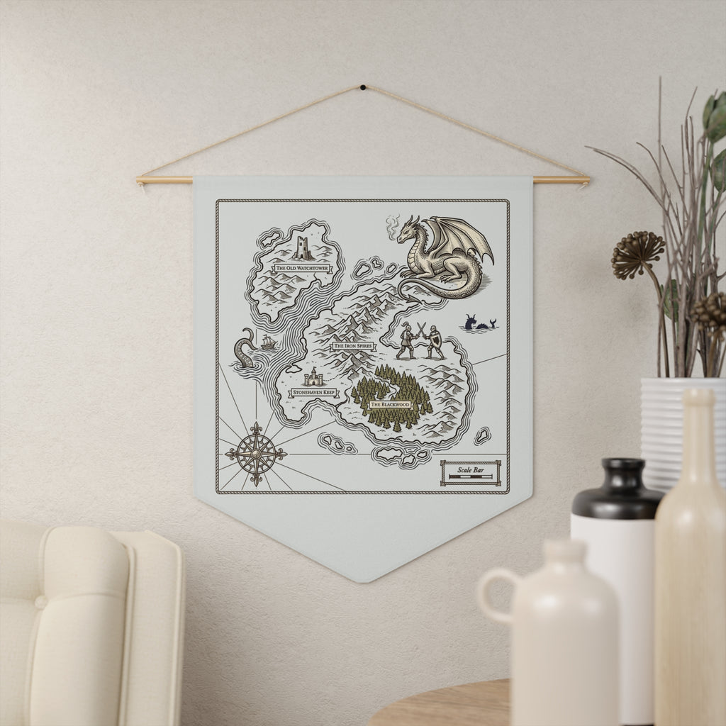 Pennant Banner | Fantasy Map — Dragon Island Wall Art