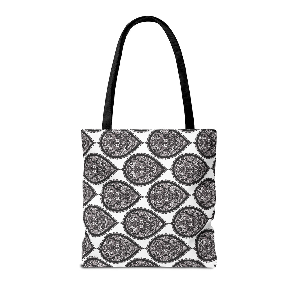 Tote Bag | Black & White Paisley Pattern