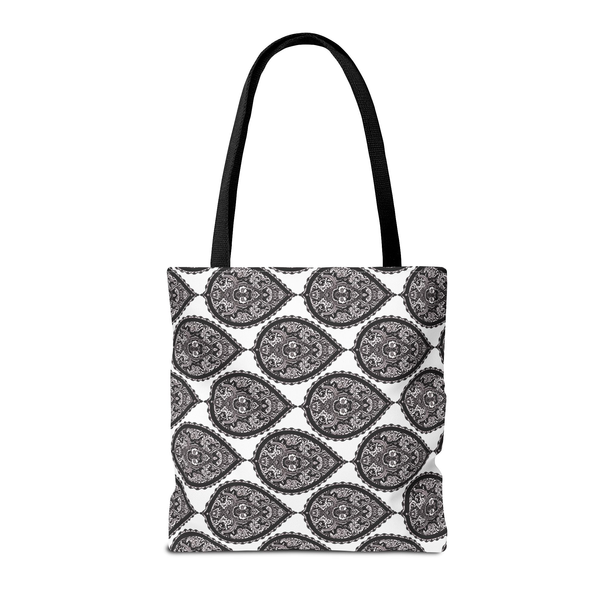 Tote Bag | Black & White Paisley Pattern