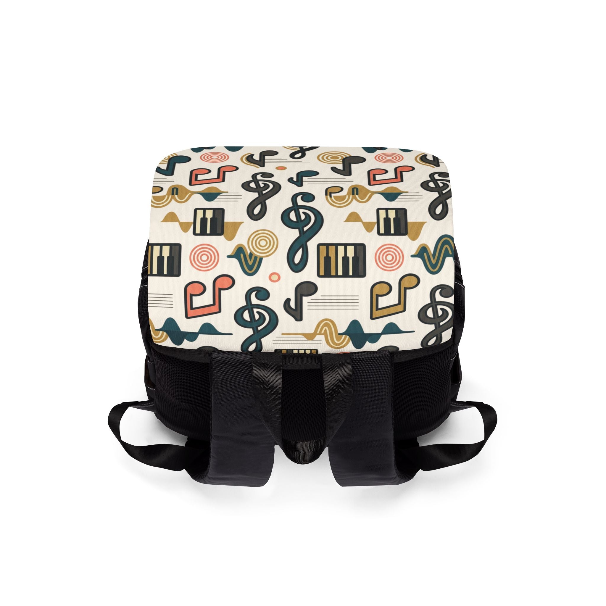 Backpack | Retro Musical Pattern Canvas Shoulder Bag