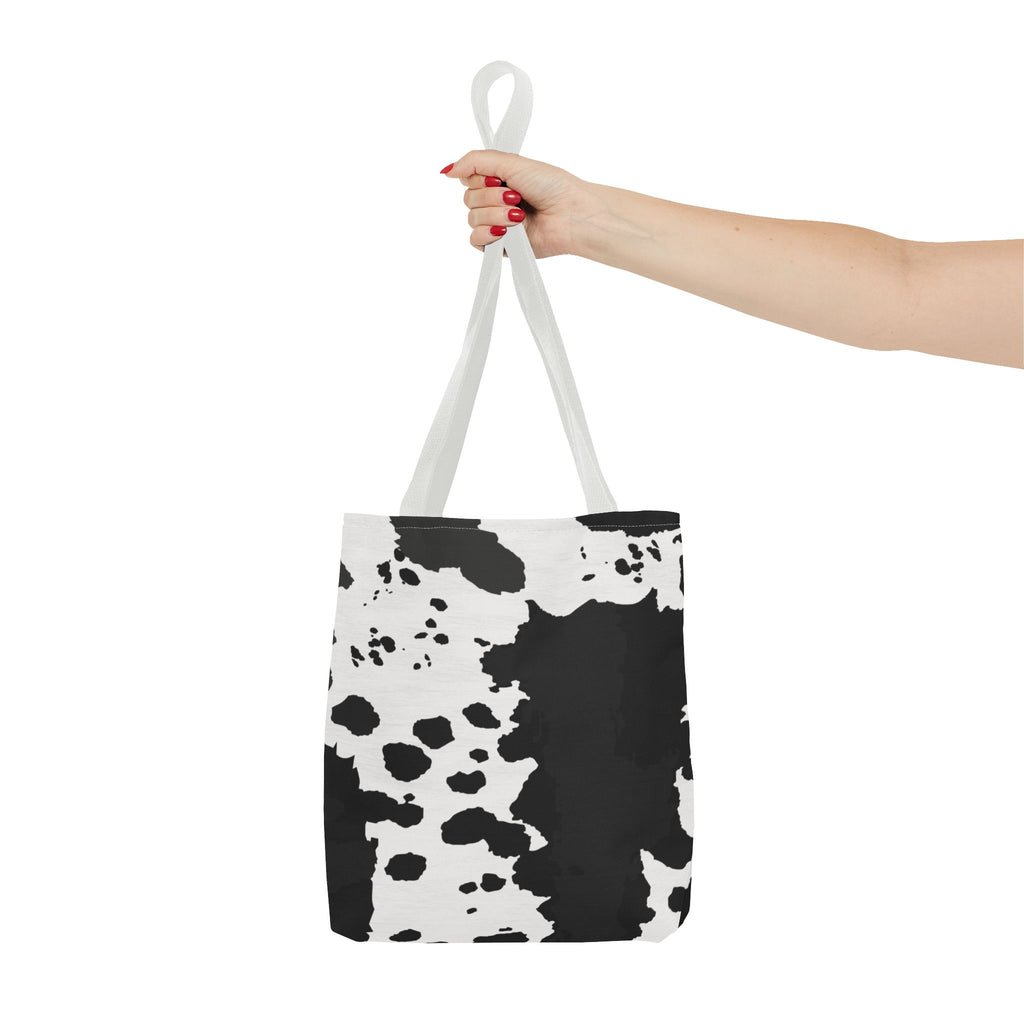 Tote Bag | Black & White Cow Print Patterned Shoulder Tote