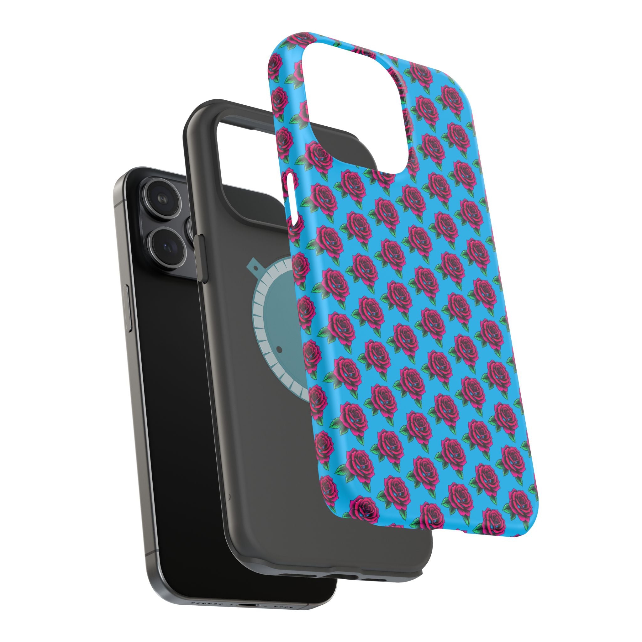 Phone Cases | Bright Rose Pattern Magnetic Impact-Resistant Case