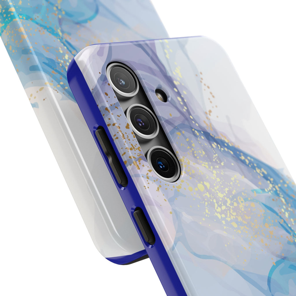 Phone Case | Gold Fleck Blue Marble Tough Protective Phone Cover