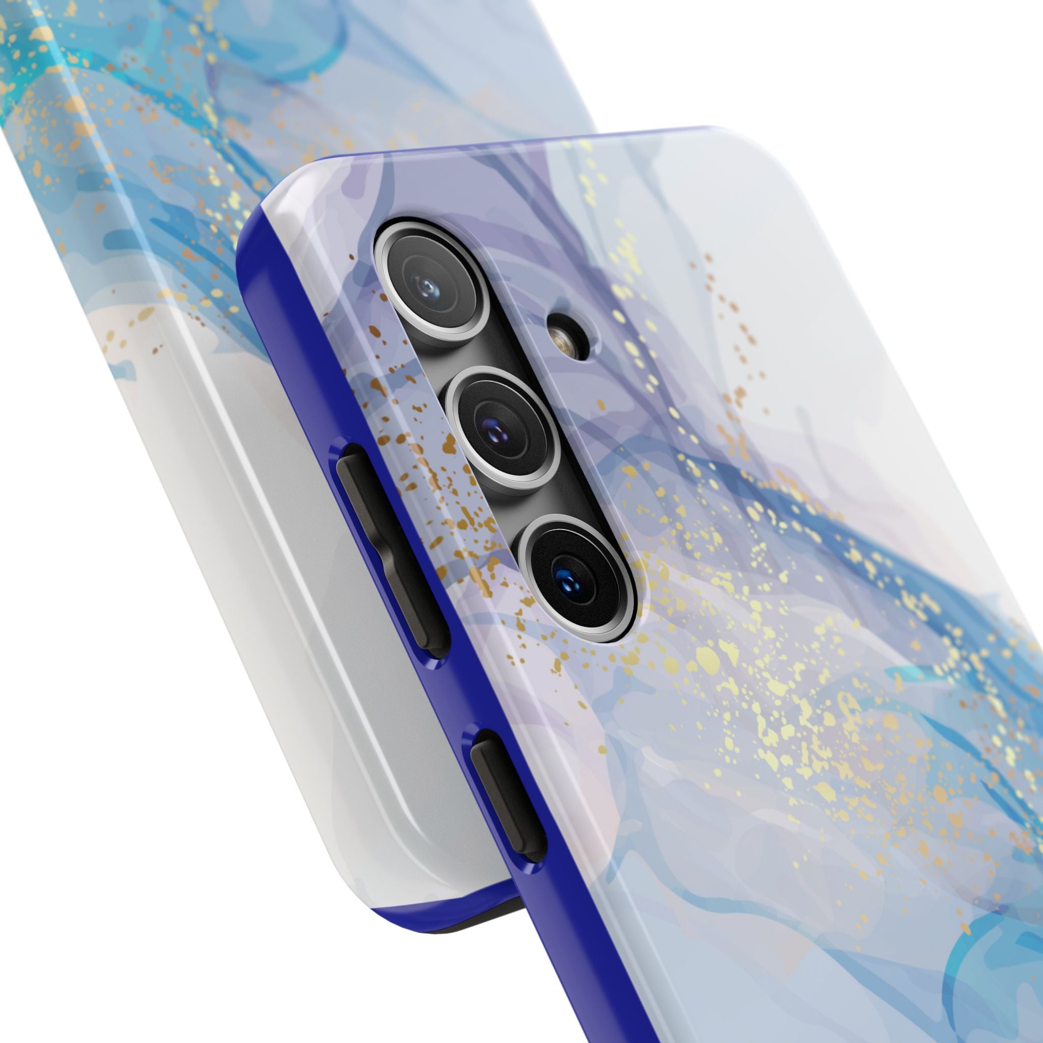 Phone Case | Gold Fleck Blue Marble Tough Protective Phone Cover