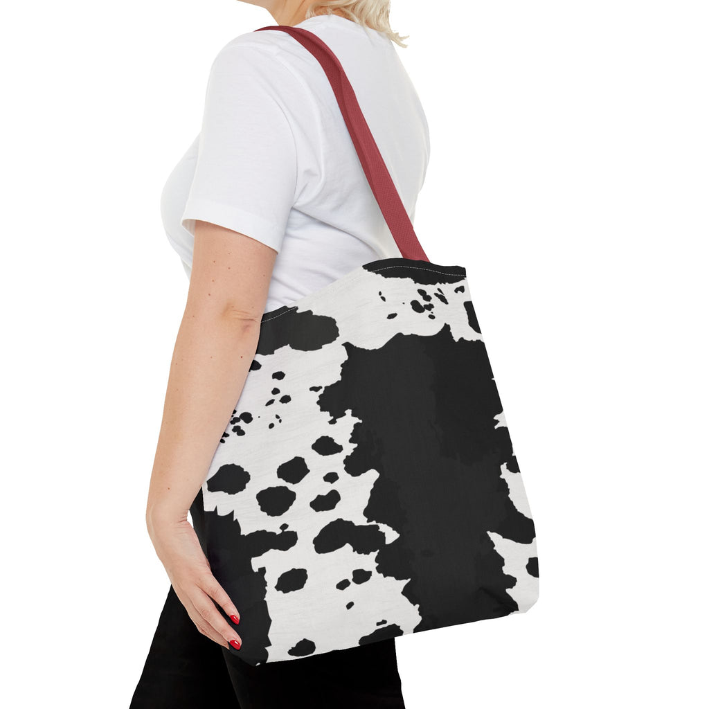 Tote Bag | Black & White Cow Print Patterned Shoulder Tote