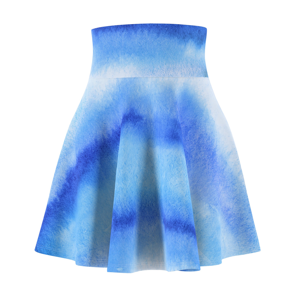 Women's Skater Skirt | Soft Blue Watercolor Ocean Skirt