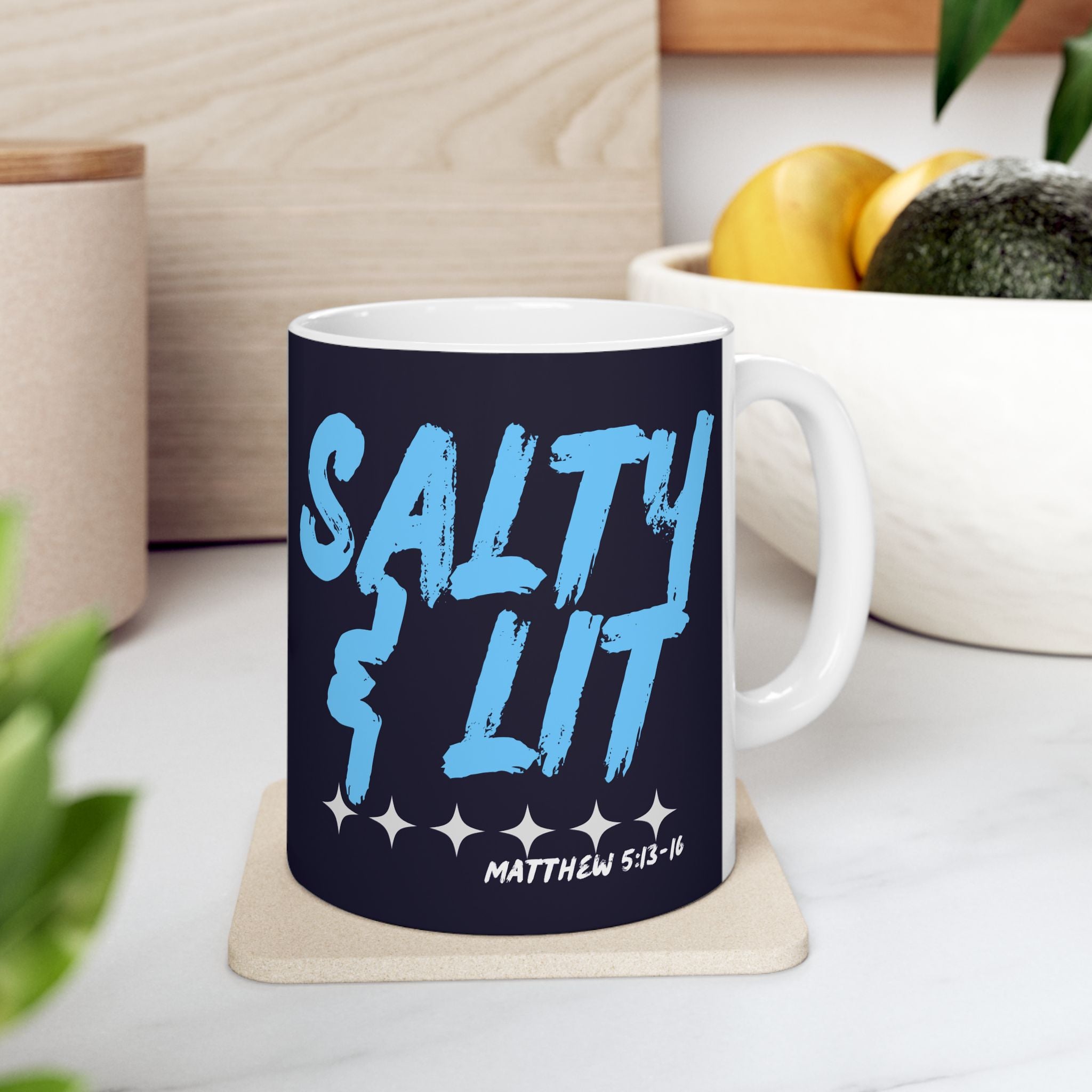 Coffee Mug | 'Salty & Lit' Script Ceramic Cup