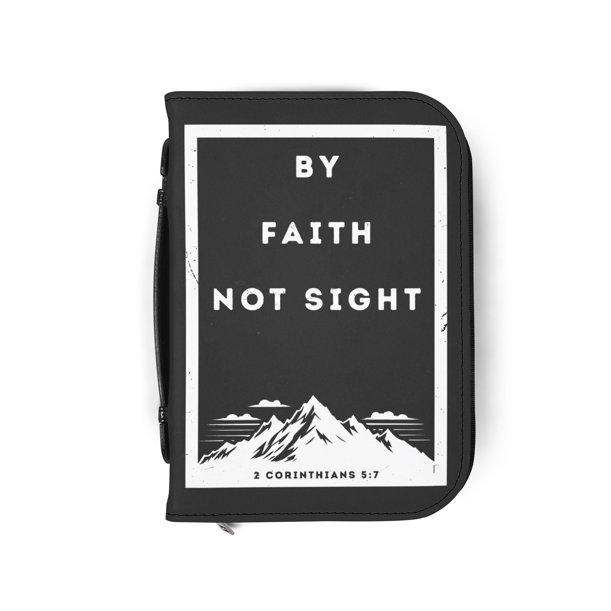 Bible Cover | 2 Cor 5:7 Scripture Zippered Case 'By Faith Not Sight'