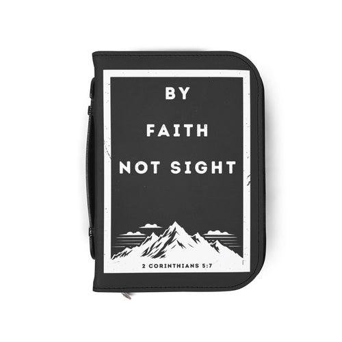 Bible Cover | 2 Cor 5:7 Scripture Zippered Case 'By Faith Not Sight'
