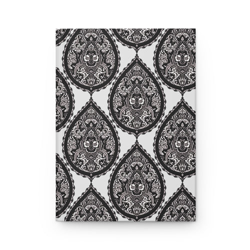 Classic Black White Damask Pattern Hardcover Journal