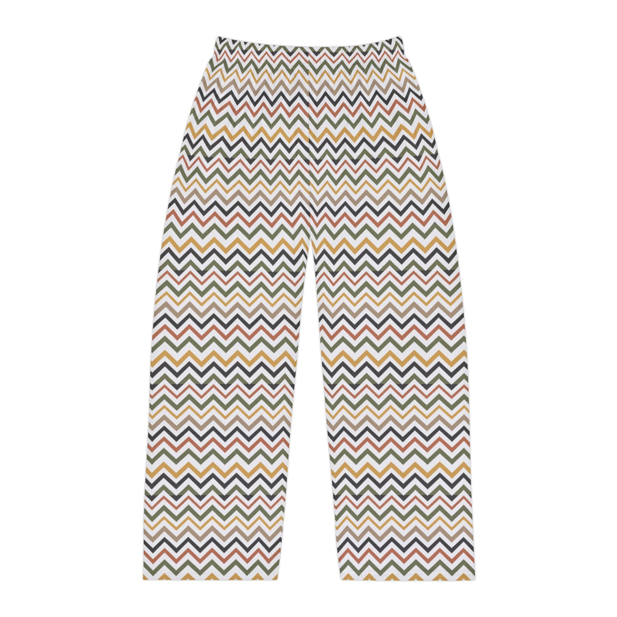 Pajama Pants | Chevron Lounge Pants — Retro Zigzag Men’s Pajama Trousers