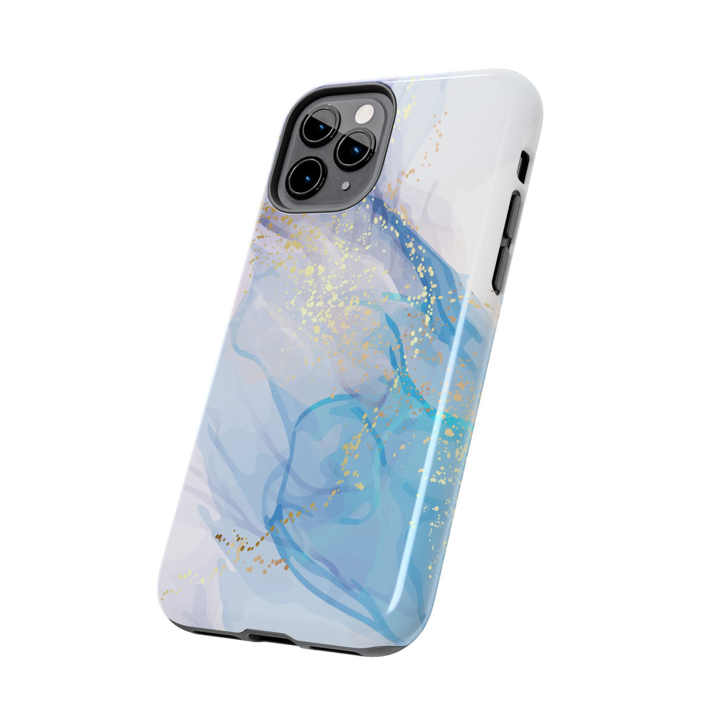 Phone Case | Gold Fleck Blue Marble Tough Protective Phone Cover