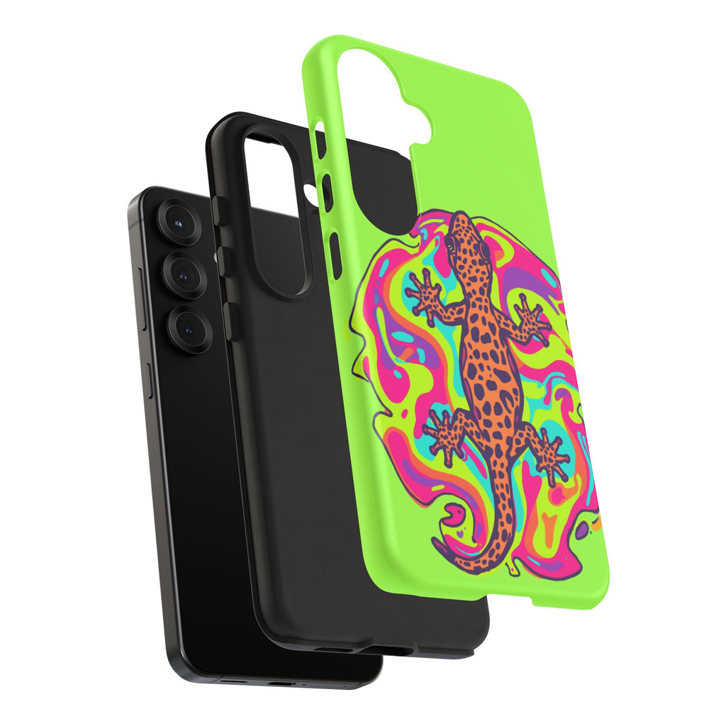 Phone Cases | Neon Leopard Gecko Swirl Phone Case