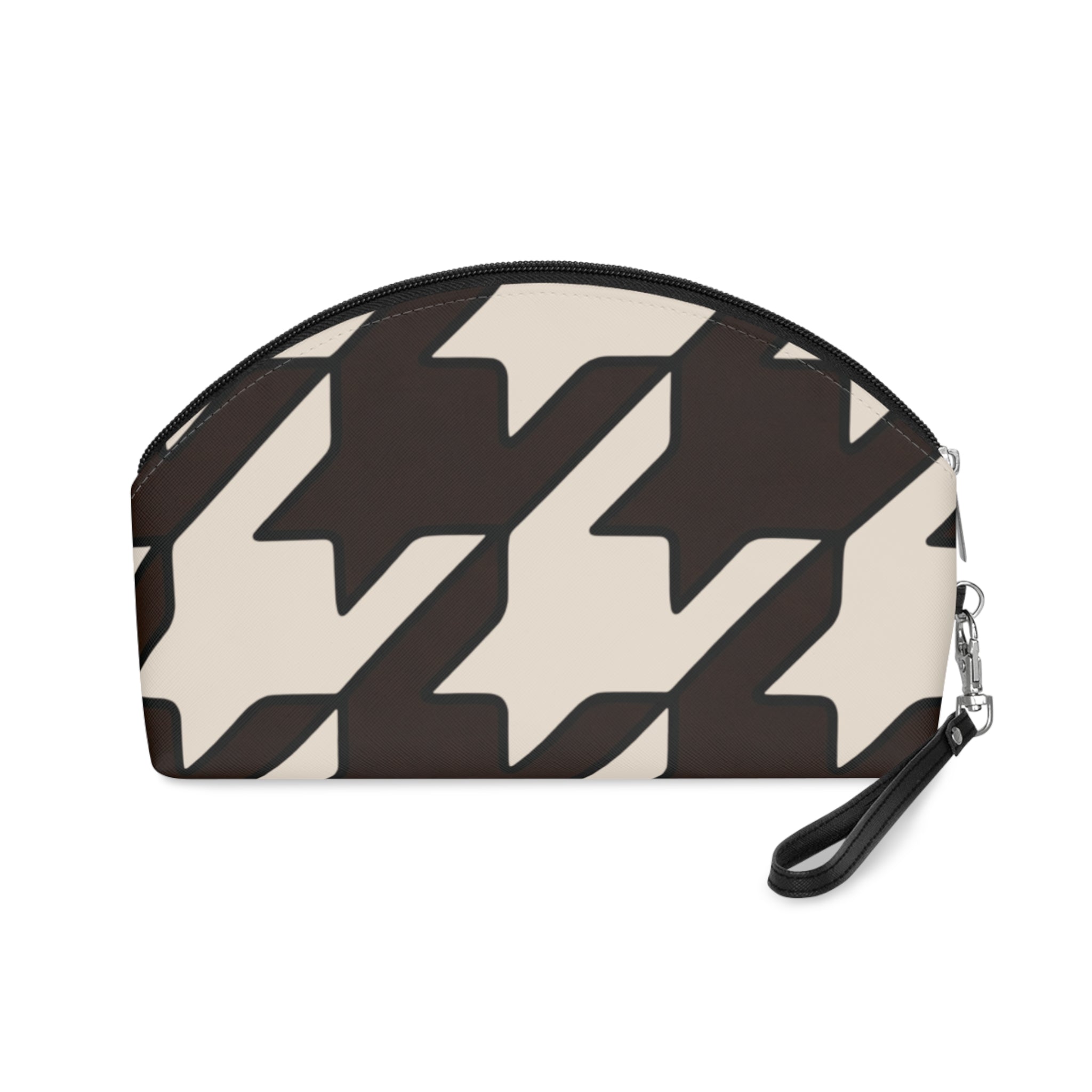 Cosmetic Pouch | Classic Black & Cream Houndstooth Makeup Bag