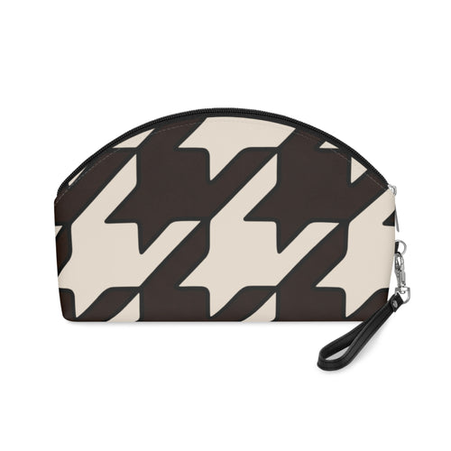 Classic Black & Cream Houndstooth Cosmetic Bag