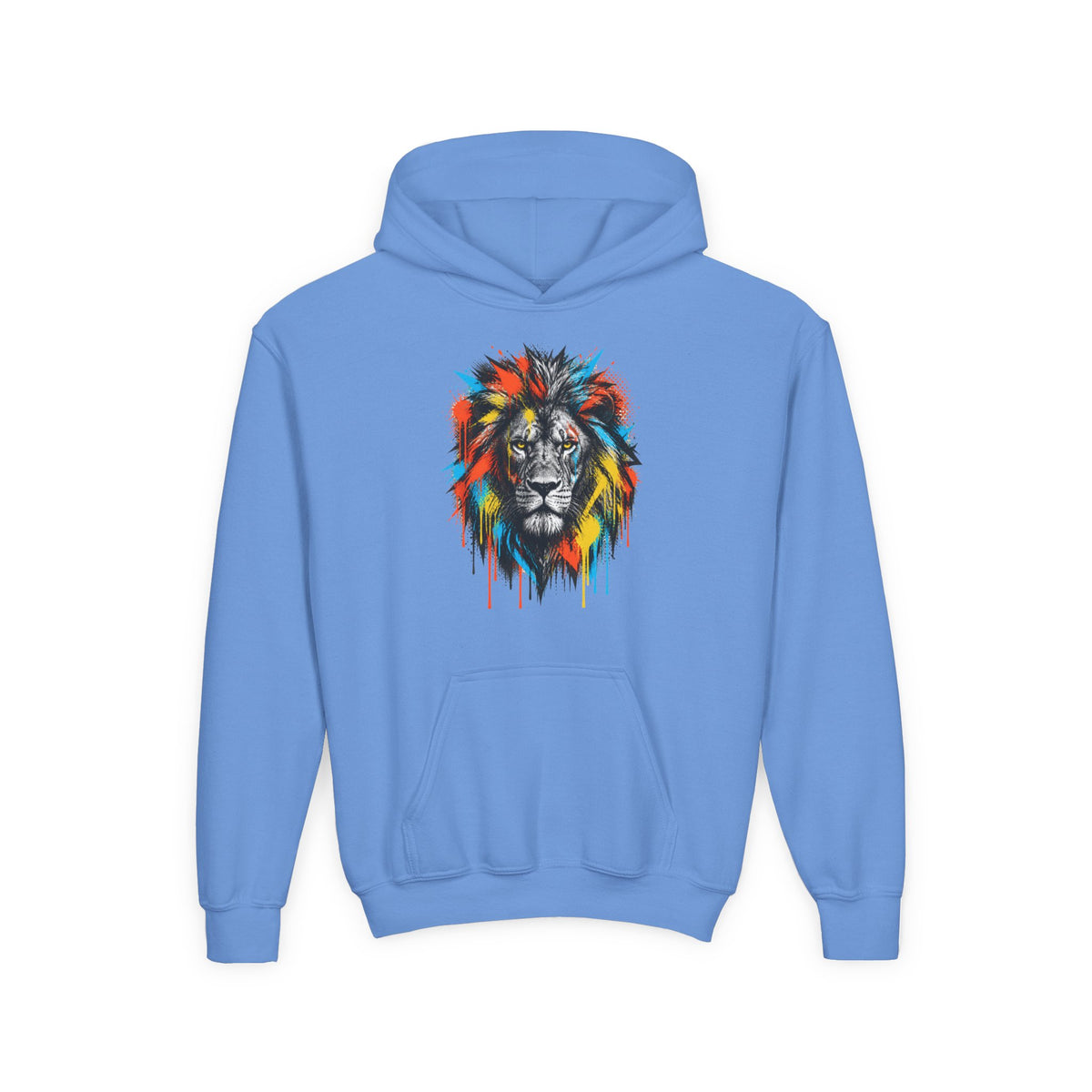 Lion Spirit Paint Drips Youth Hoodie