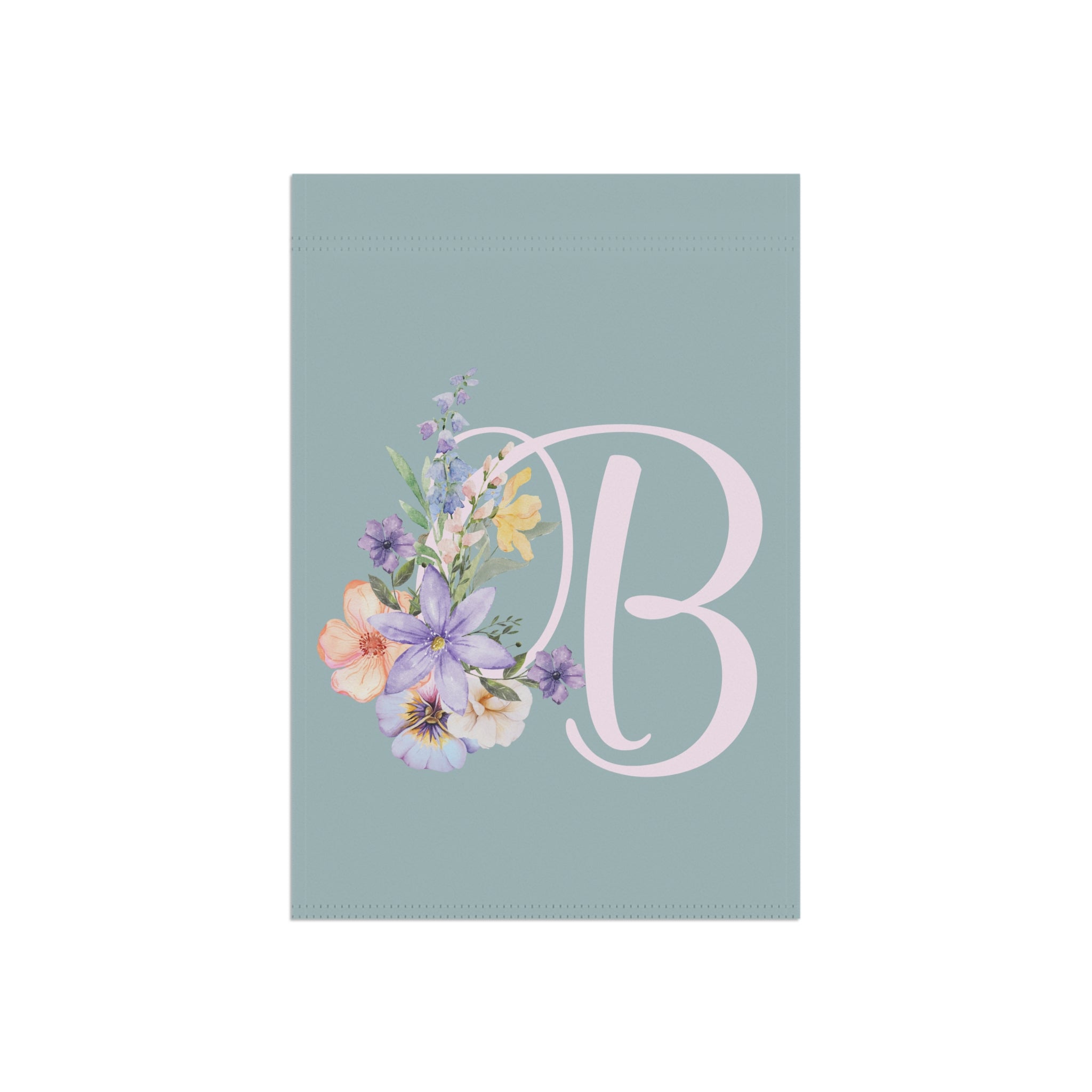 Home & Garden Banner | 'B' Monogram Pastel Garden Flag