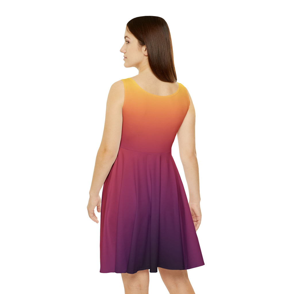 Women's Skater Dress | Gradient Summer Sunset Ombre Dress