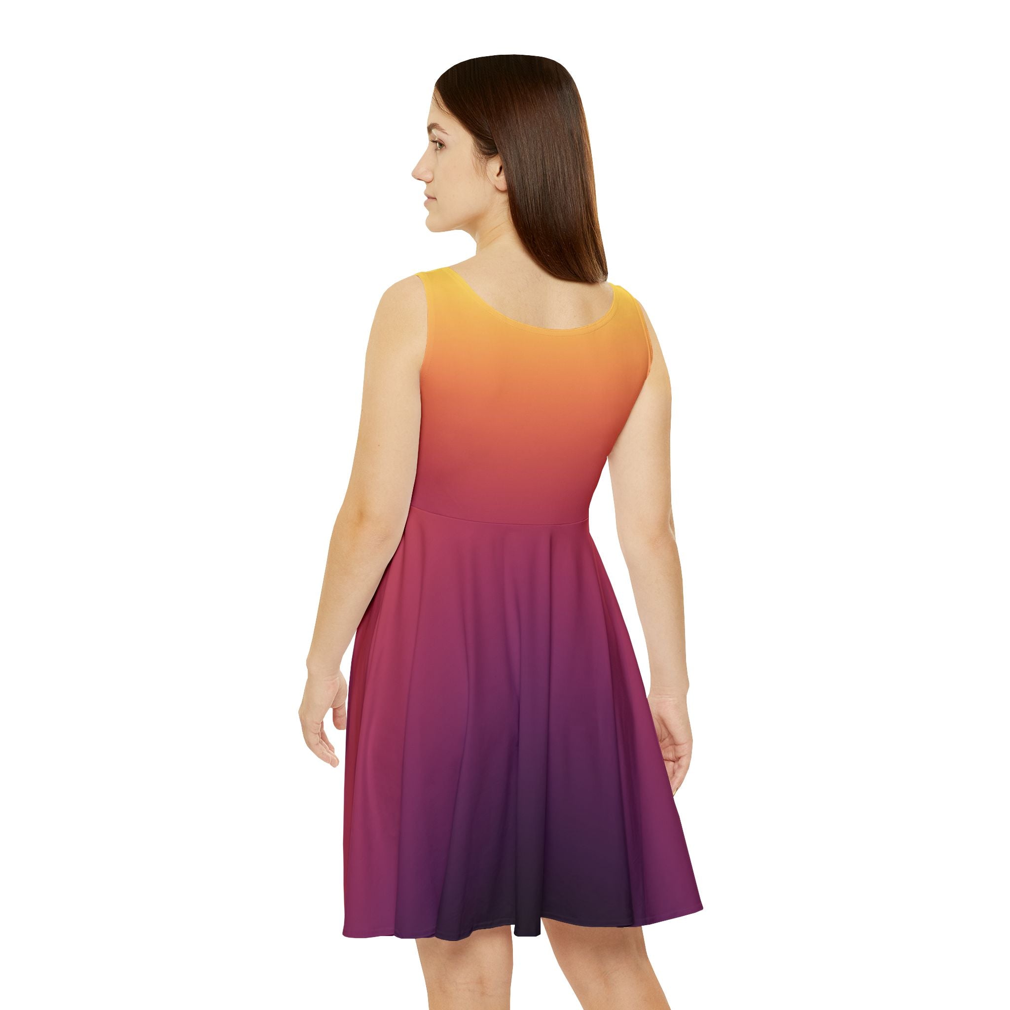 Women's Skater Dress | Gradient Summer Sunset Ombre Dress
