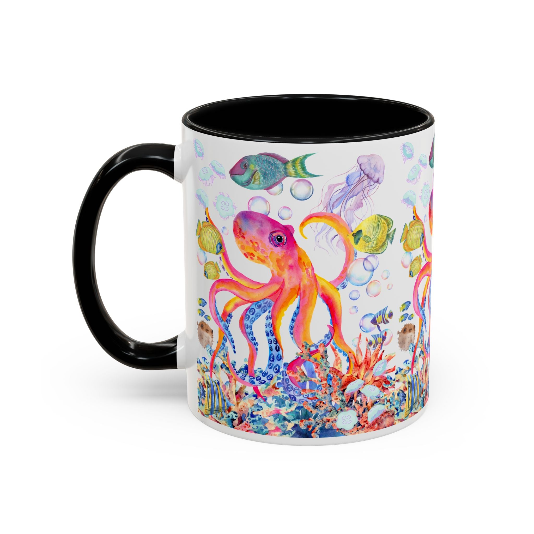Coffee Mug | Colorful Octopus Accent Mug 11/15oz