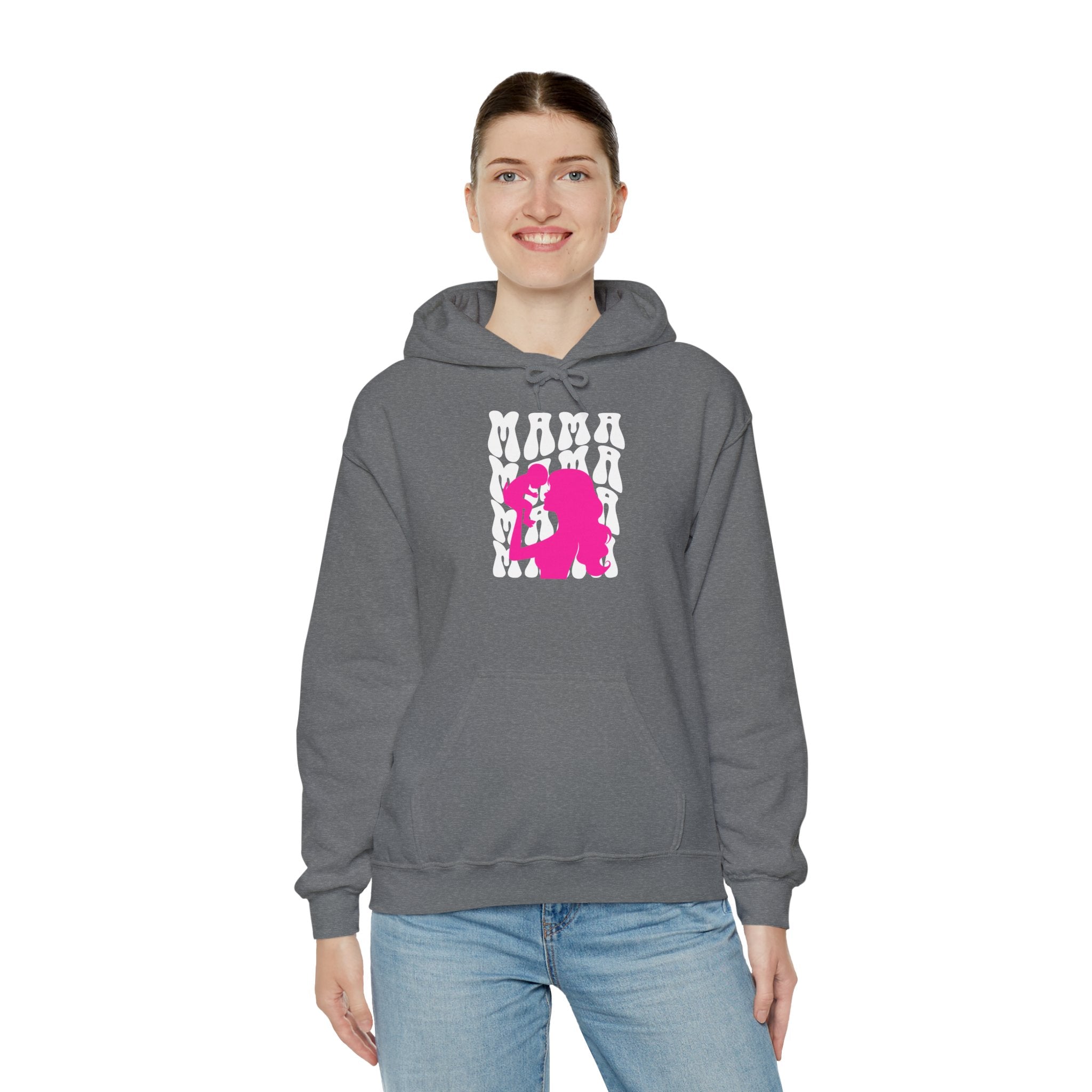 Hoodie | 'Mama' & Silhouette Pink Graphic
