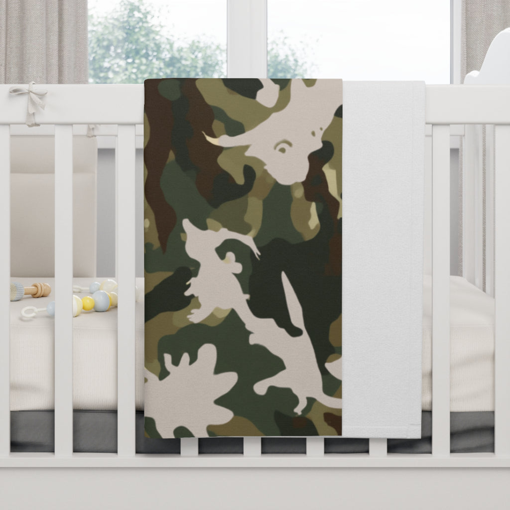 Baby Blanket | Soft Fleece Camouflage Dinosaur Nursery Throw