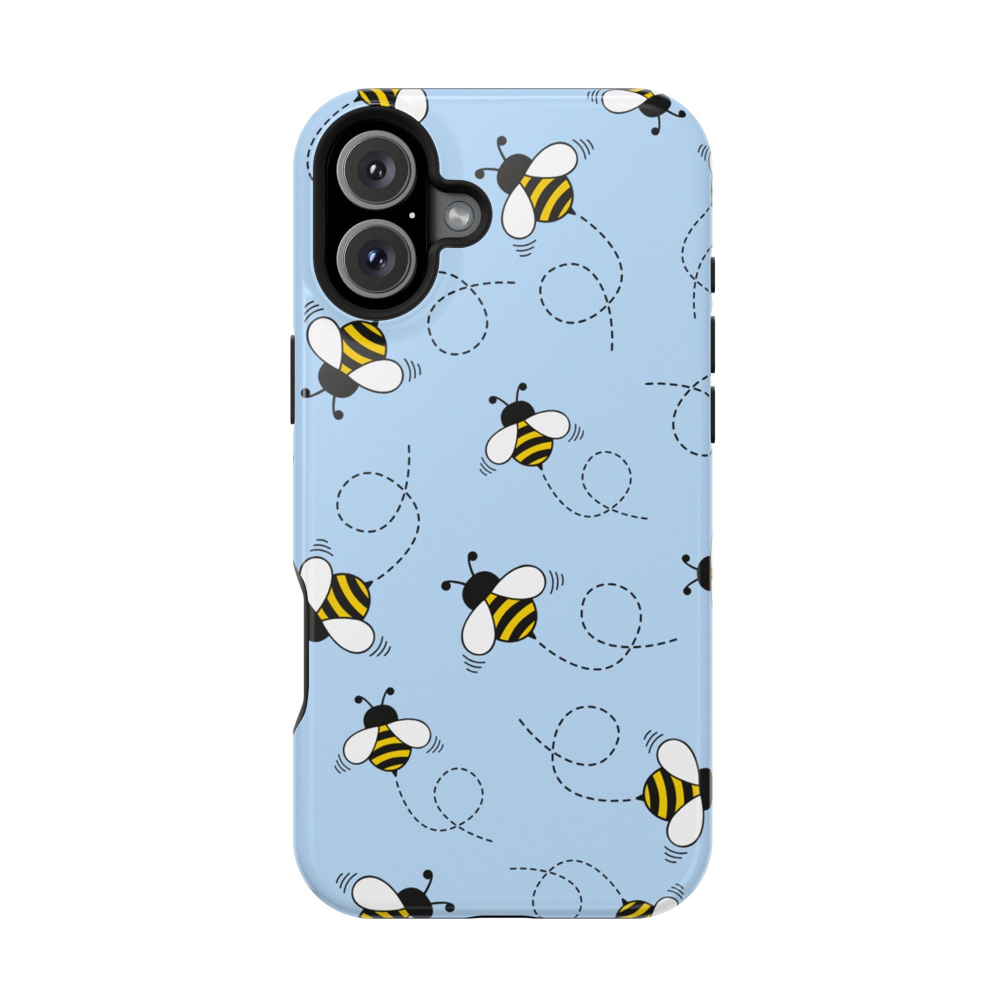 Phone Case | Sky Blue Bee Pattern Magnetic Impact-Resistant Phone Case