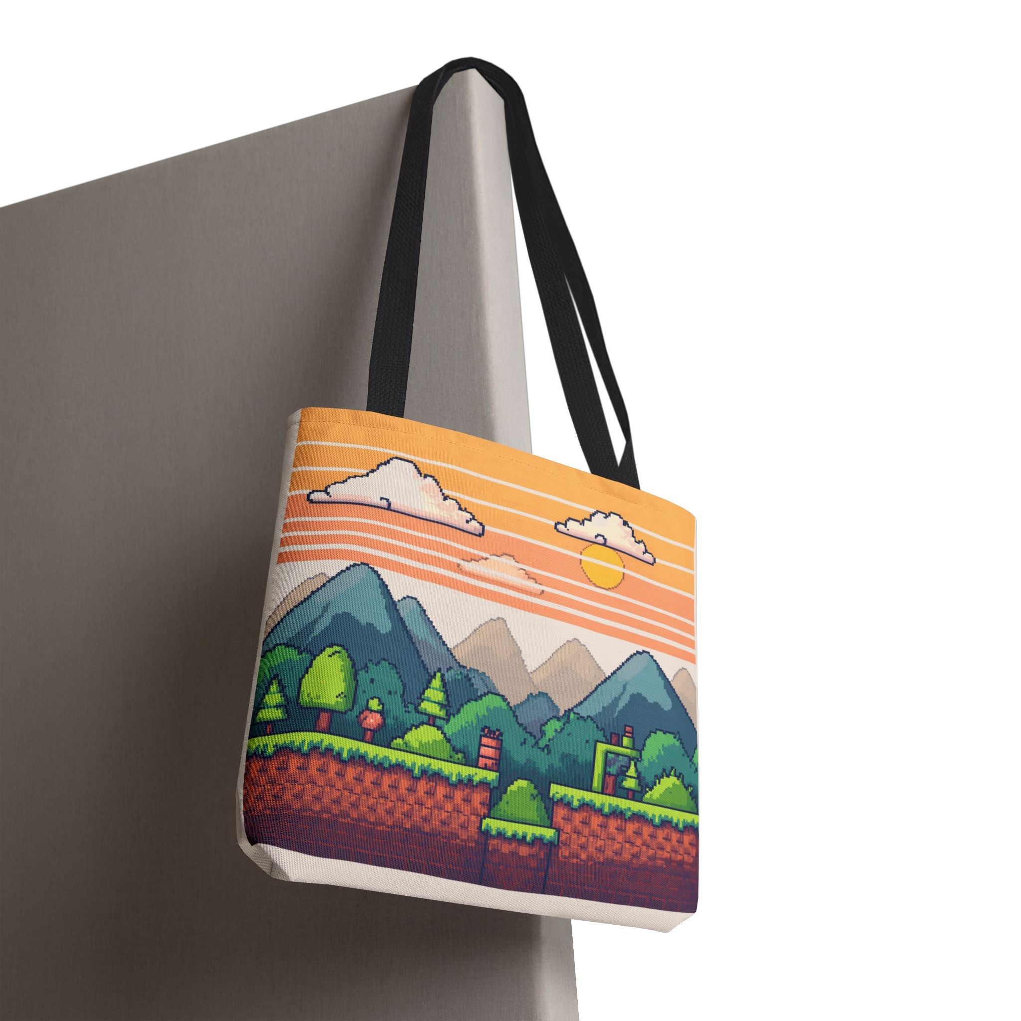 Tote Bag | Pixel Sunset Mountain Gamer Tote
