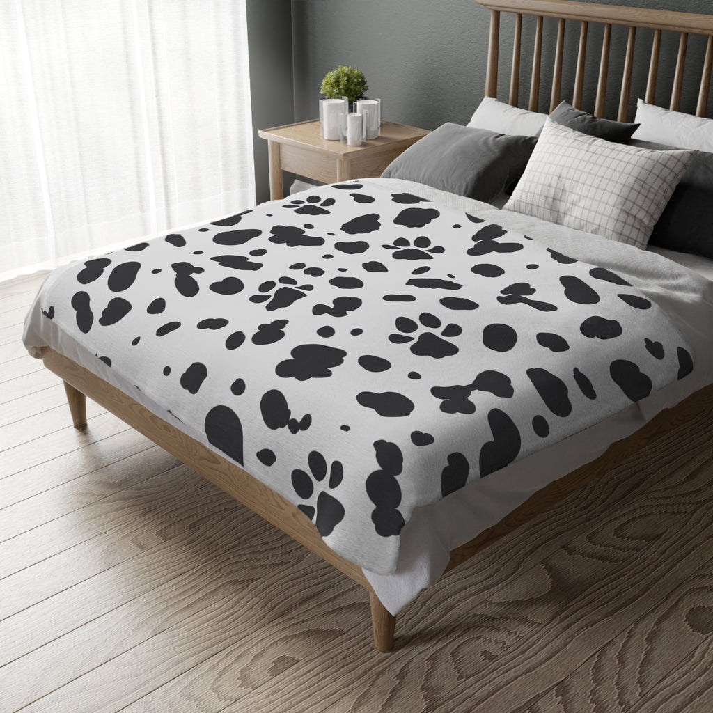 Cozy Spots and Paws Double-Sided Velveteen Throw