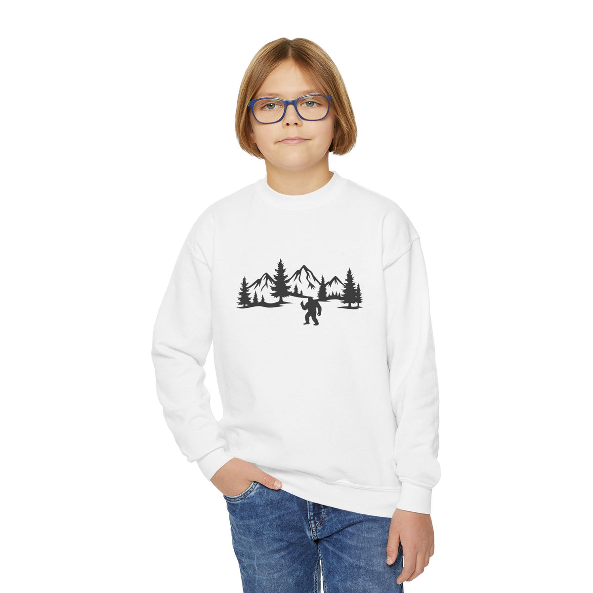 Thumbs Up Bigfoot Youth Sweatshirt